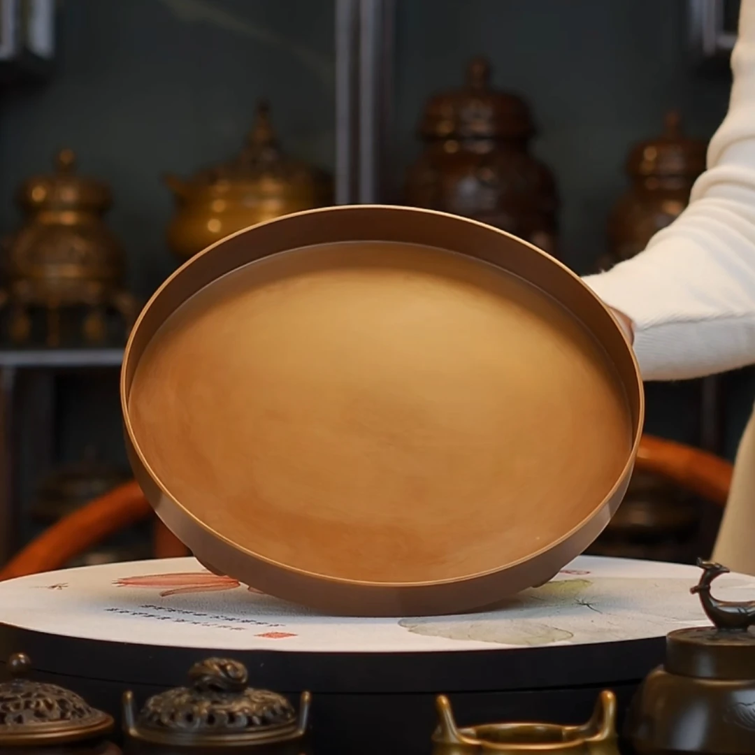 李迎春手工香盘 打香篆专用 苏工纯紫铜失蜡铸造（内口径24.5cm）