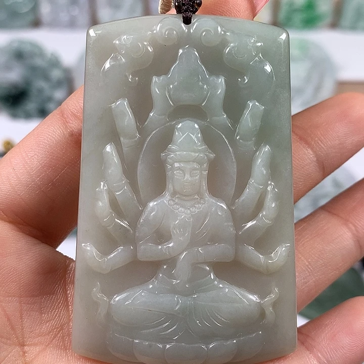 翡翠未镶嵌颈饰千手观音福利