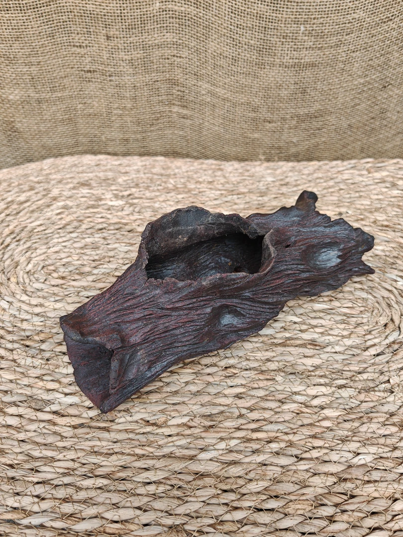 侘寂风纯手工手捏异形盆（柴皮枯木元素）