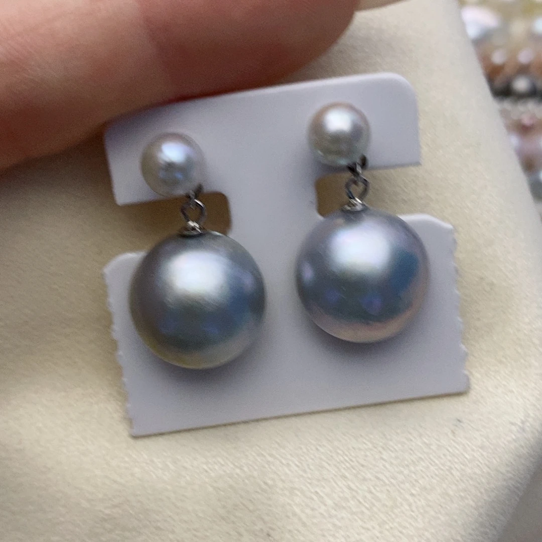 【闪购商品】耳饰银S925镶嵌拼合珍珠（马贝珠）