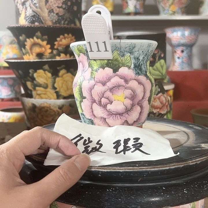 景德镇手绘花盆 满38包邮