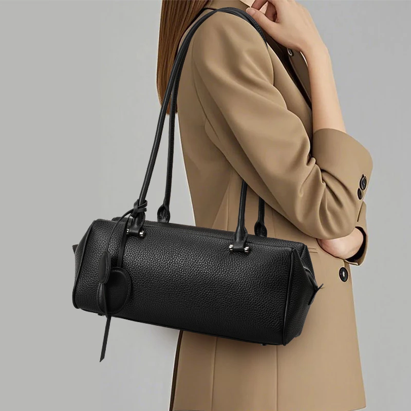 欧美风单肩包无性别风托特包女士枕头包斜跨纯色