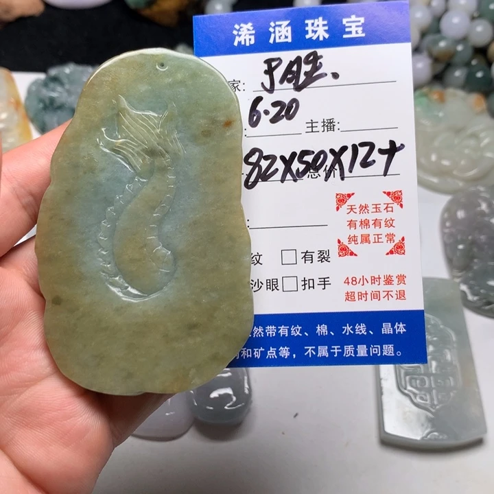 翡翠未镶嵌颈饰于*尾巴