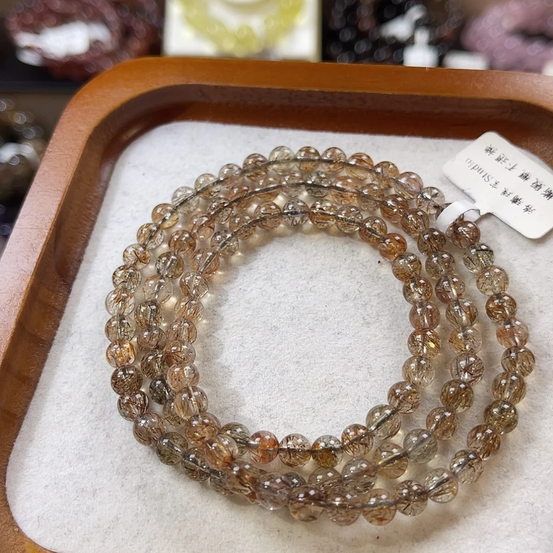 手链水晶未镶嵌三圈黑金 5+