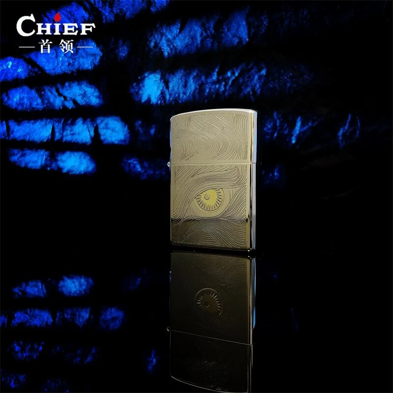 CHIEF/首领  秋水含睛【CF1432N】个性纤巧机银色经典纪念打火机