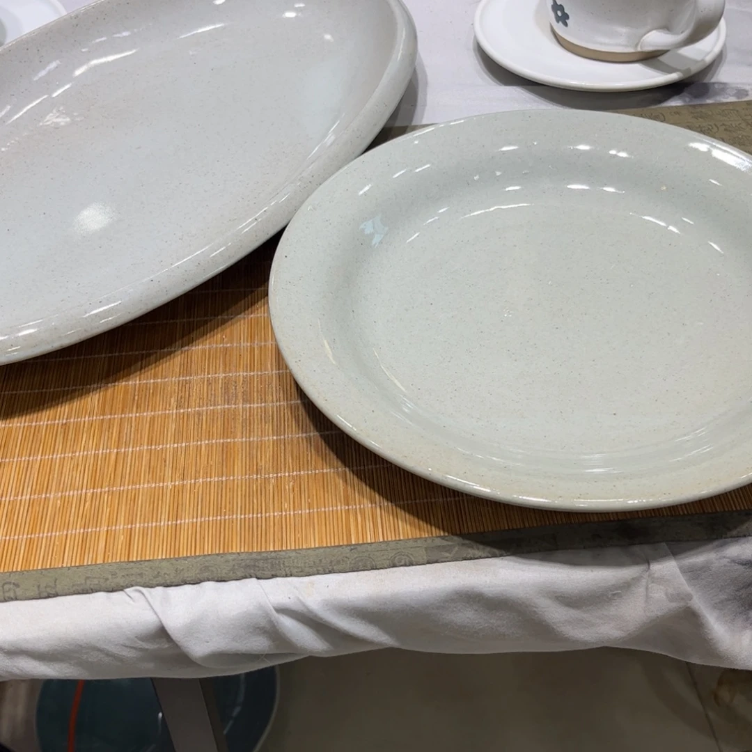 瓷景德镇粗陶复古盘碗微瑕