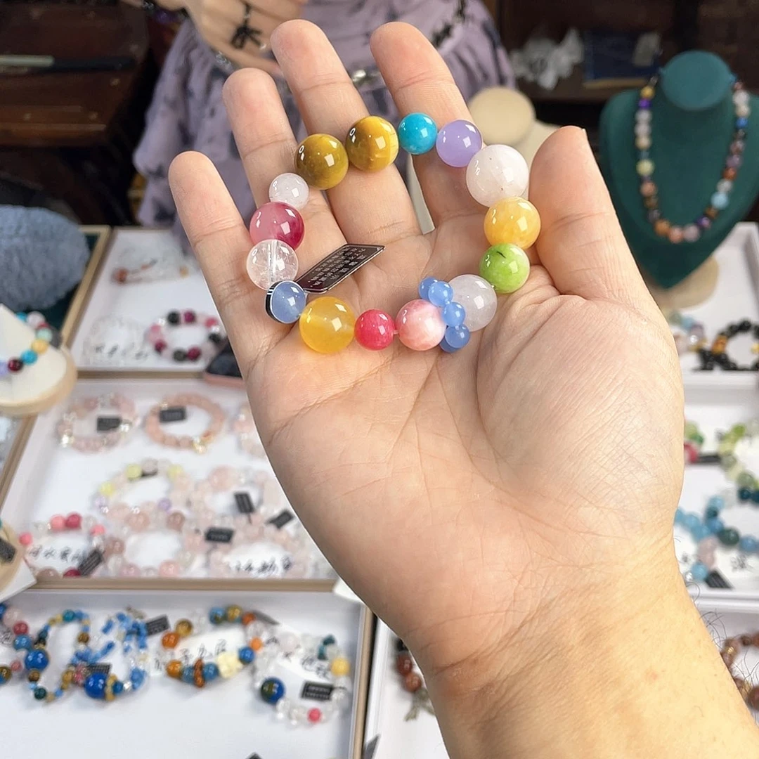 水晶手链银S925镀金镶嵌