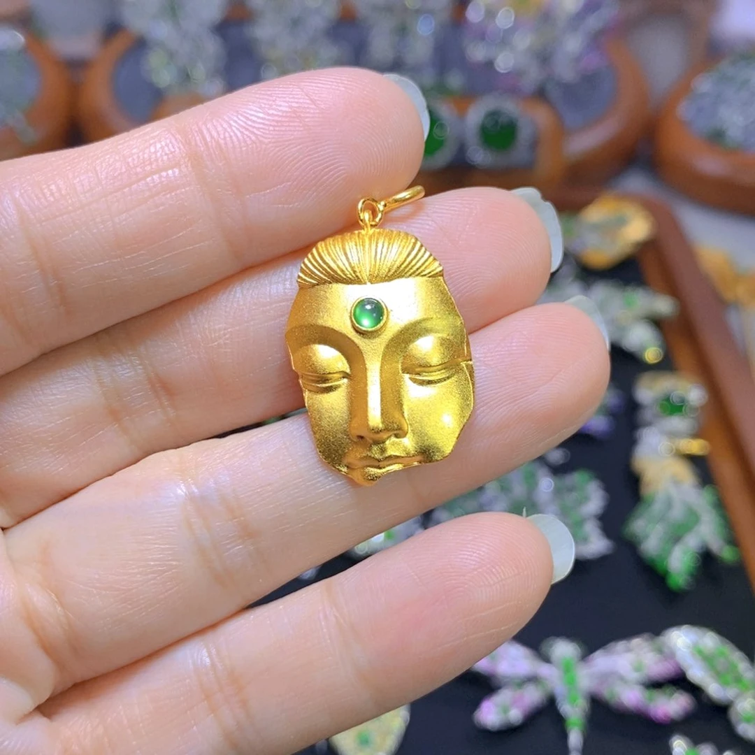 翡翠颈饰银S925镶嵌天然翡翠