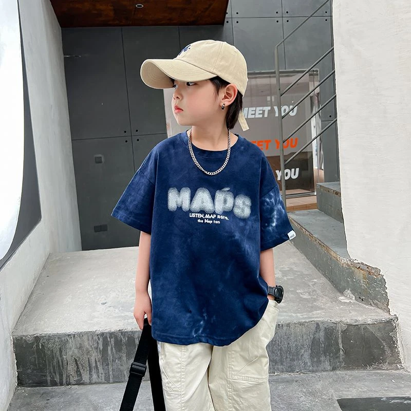 男童夏装嘻哈半袖短袖2025新款儿童装夏季炸街纯棉T恤K232TX3003