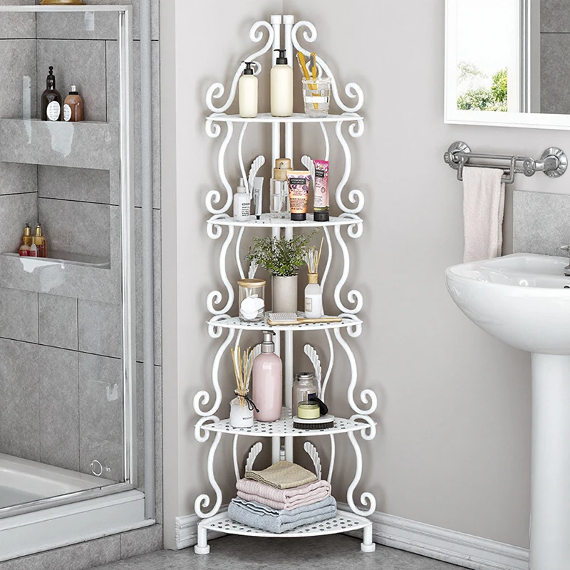 免安装卫生间落地多层置物架厕所收纳神器洗手间浴室三角脸盆架