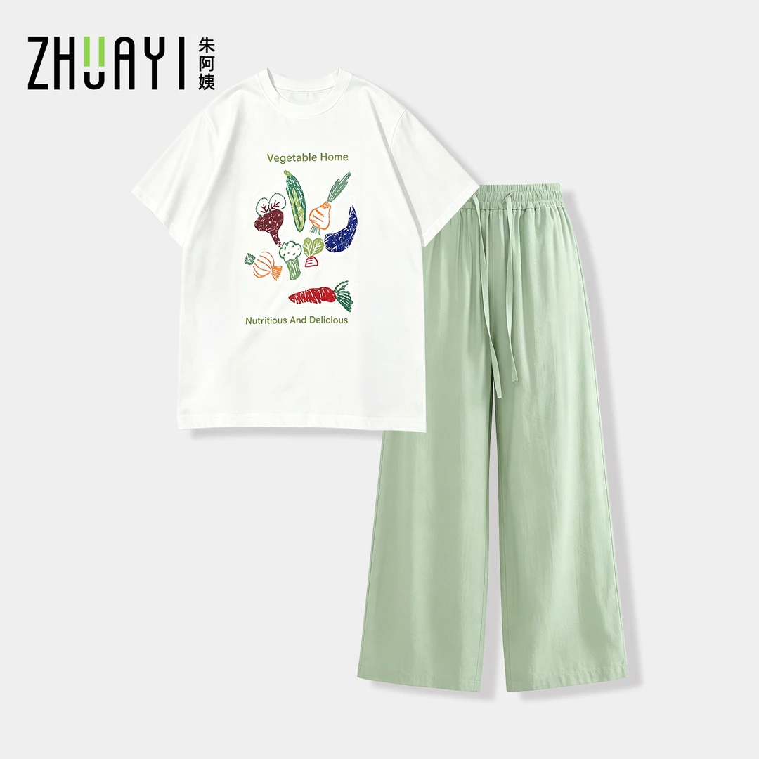 夏季新款套装女童三伏天冰感小凉皮短袖+透气飘飘裤 (26212452)11