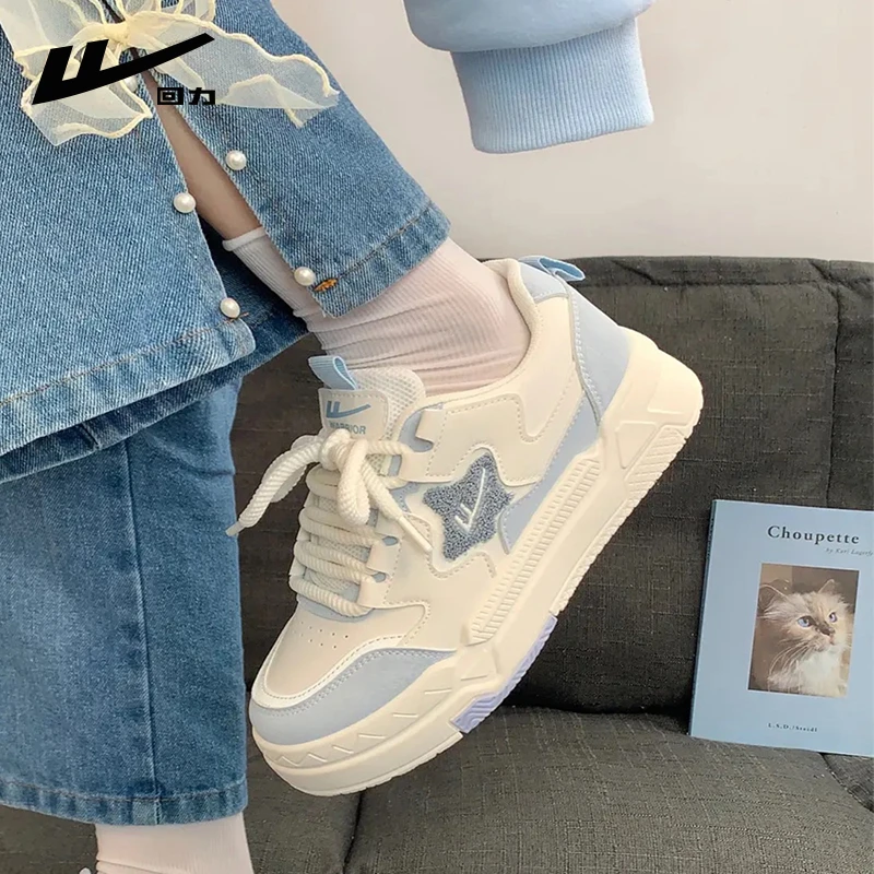 回力女鞋星星板鞋女2025新款爆款冬季百搭港风鞋子厚底增高小白鞋