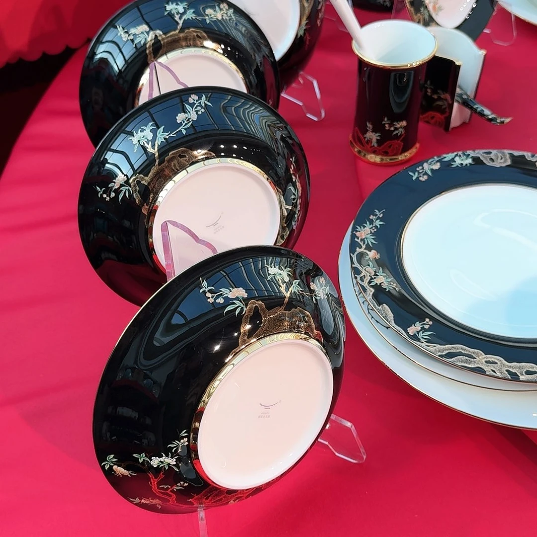 碗提***店石榴家园四四头餐具➕大鱼盘