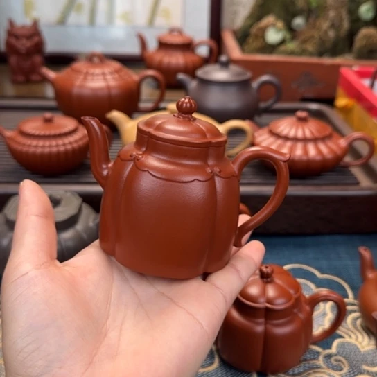 茶壶紫砂V**y如意宫灯朱泥
