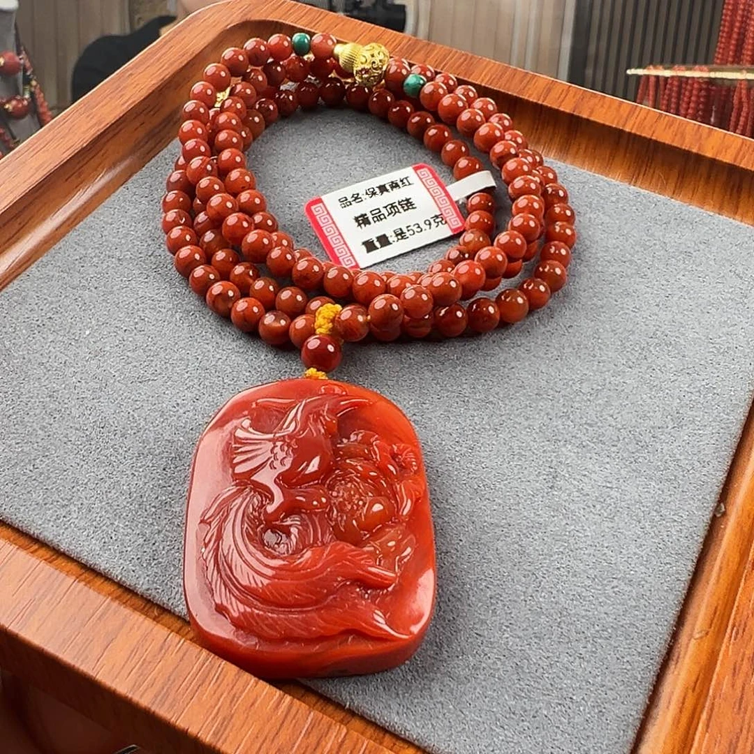 南红玛瑙项链未镶嵌