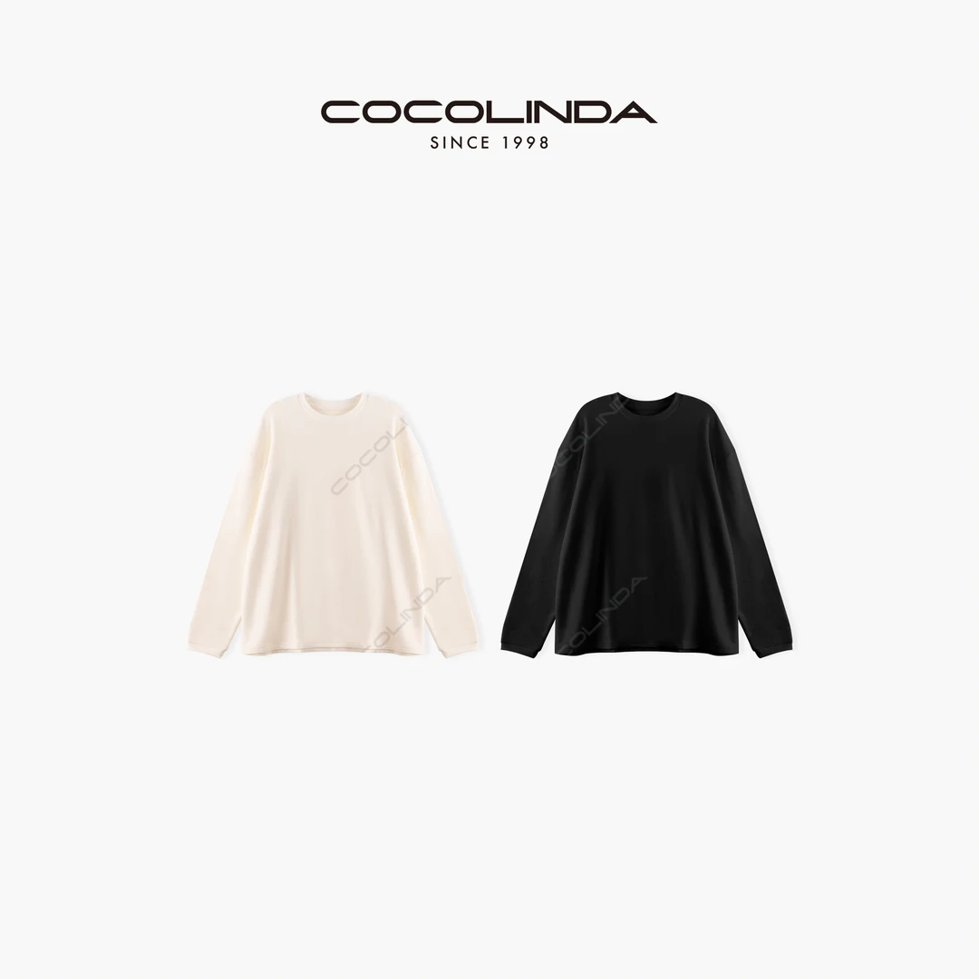 COCOLINDA |  简约圆领纯色加绒加厚长袖T恤T2562