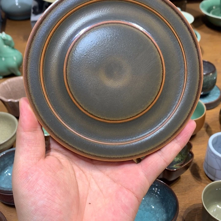 龙泉青瓷壶承结晶釉