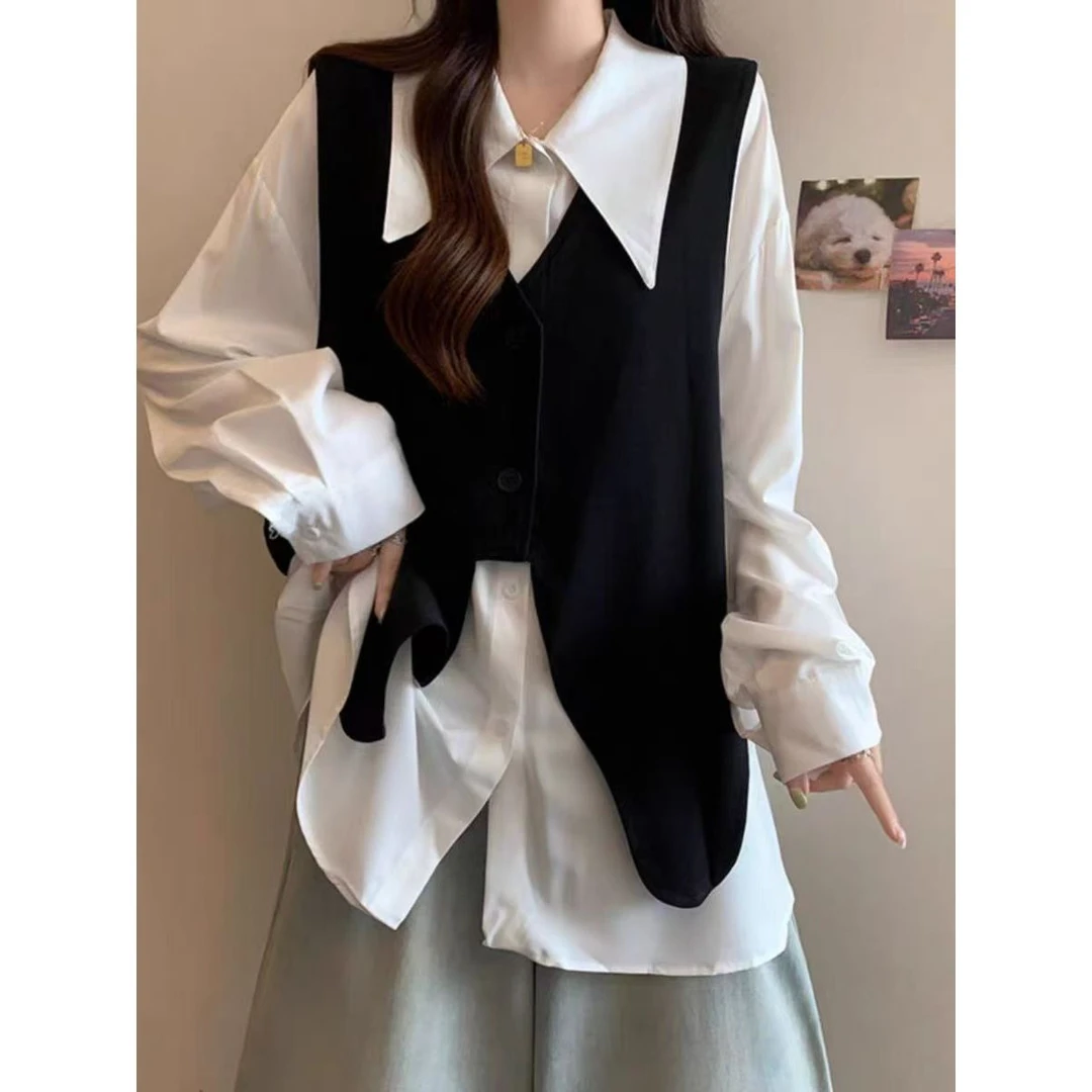 大码欧货减龄显瘦不规则西服马甲配衬衫遮肉上衣马甲8705 09