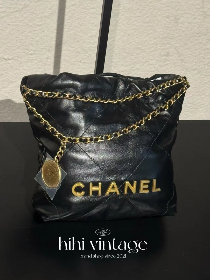 99新 Chanel/香奈儿 黑金22bag mini芯片款/17858926