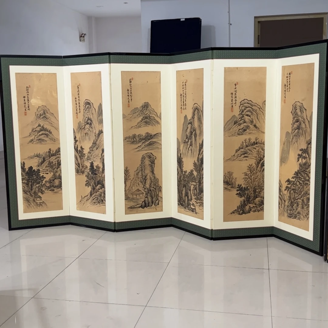 绘画屏风框画茶空间设计