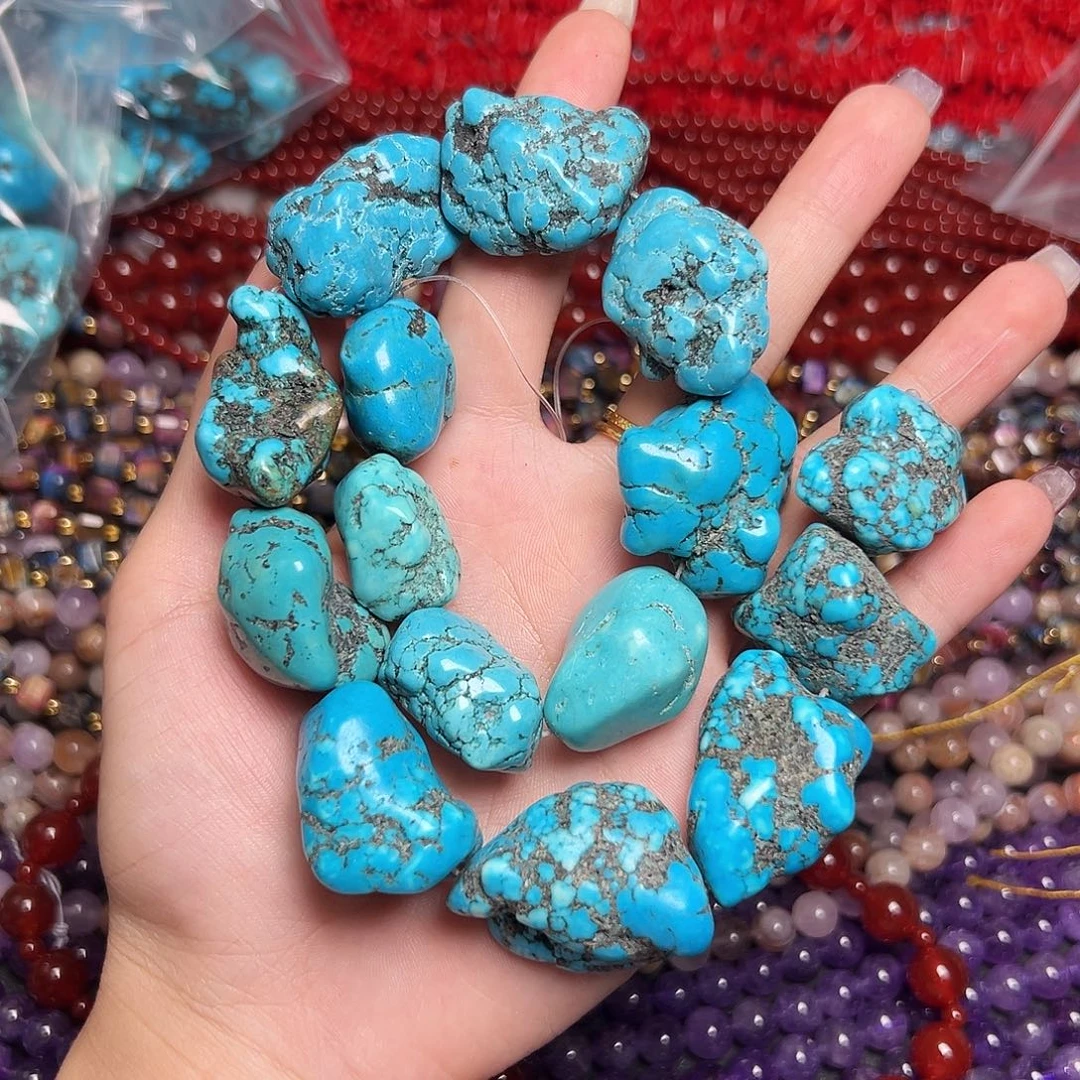 玛瑙/玉髓足银镶嵌珠宝半成品O723。原矿松石随行一条