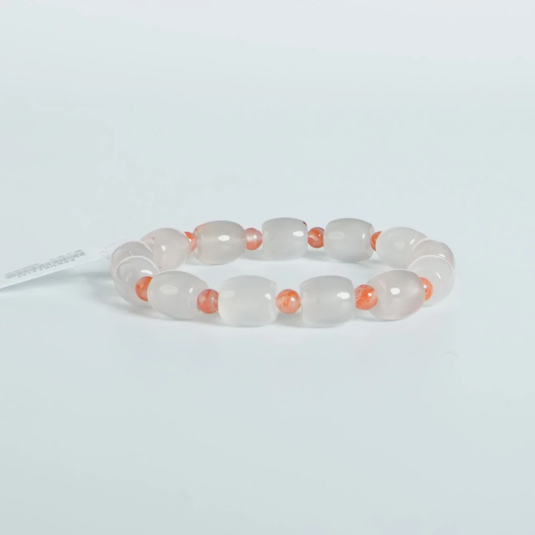 南红冰飘桶珠设计款单圈手串 9mm26.89 DY-M4776
