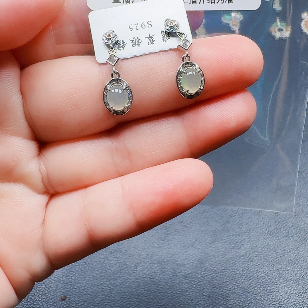 未镶嵌翡翠耳饰天然A货翡翠8054