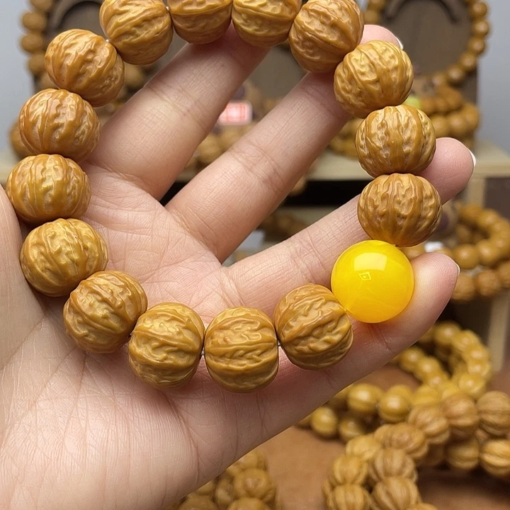 亮***子猴头核桃手串大京八棱18+