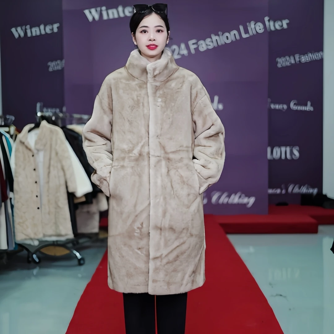 G08冬季 短外套中长款冬季女米粽色设计师女装百搭保暖女士女款