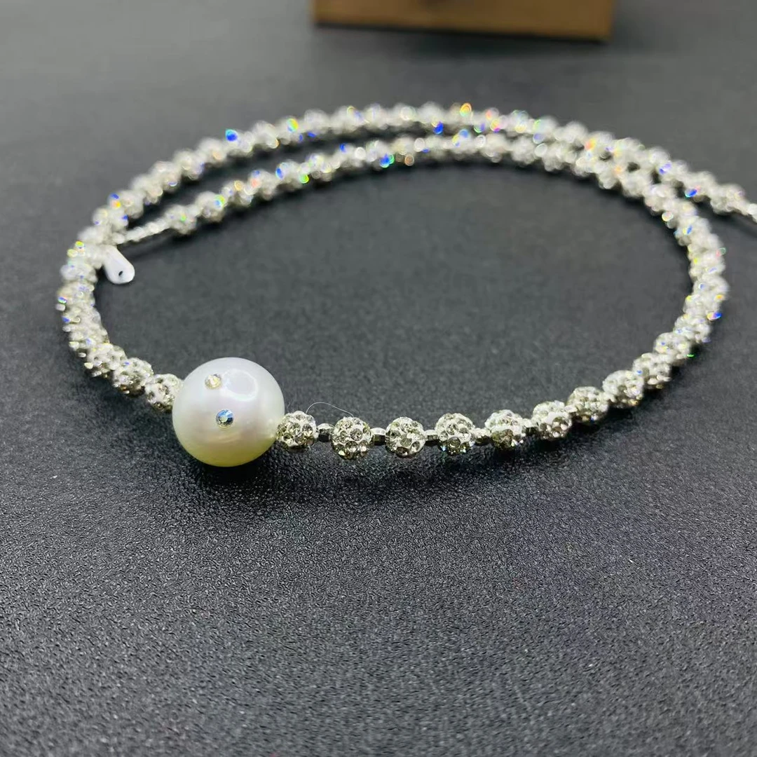 疯狂杨教授爆闪珍珠项链 12~13mm DDJ