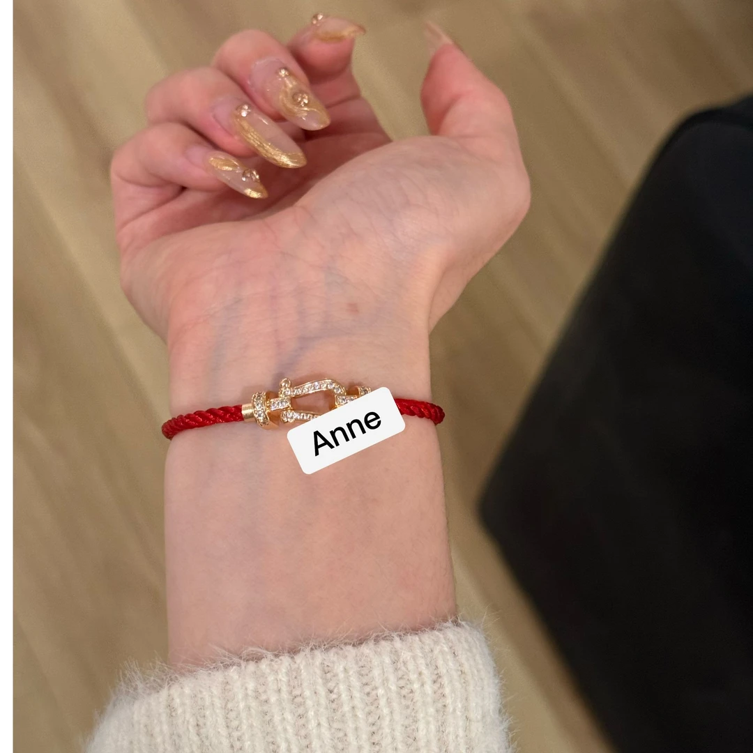 铜合金手链 【S254】简约马蹄手工小红绳