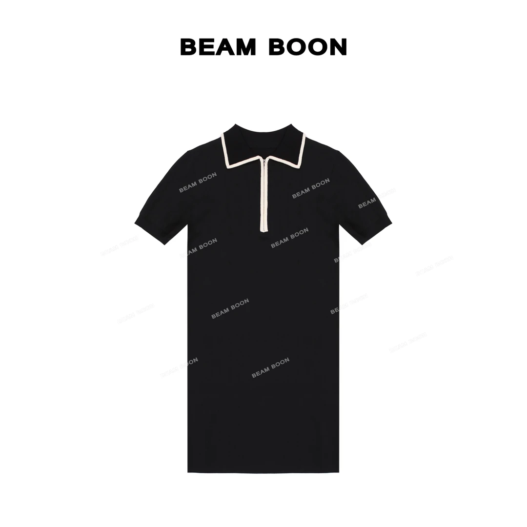 Beam Boon |【梅川裙】IIIVI*KO减龄40s伊力特半拉链修身针织连衣裙