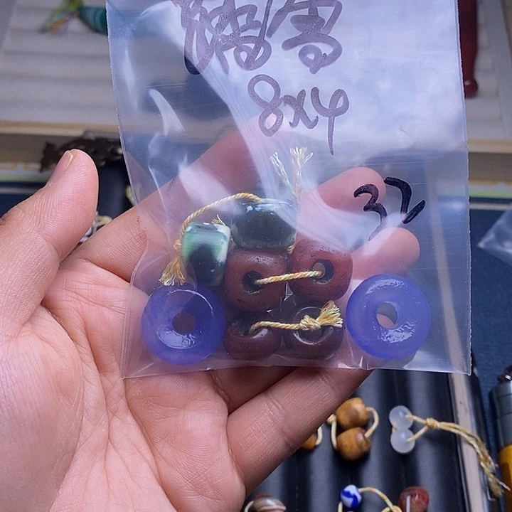 打***痕玛瑙/玉髓合金颈饰