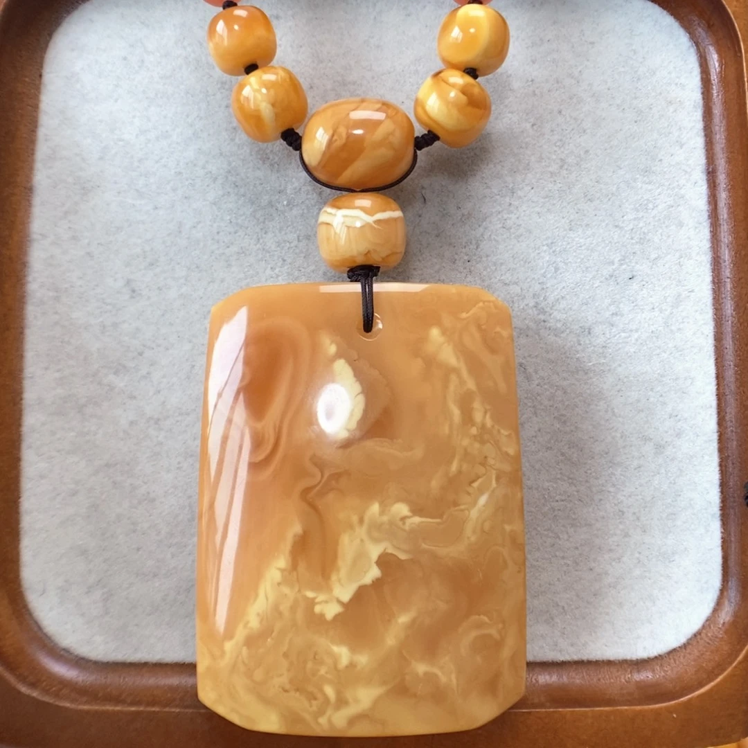 蜜蜡未镶嵌项链吊坠