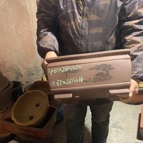 紫砂花盆手工制作