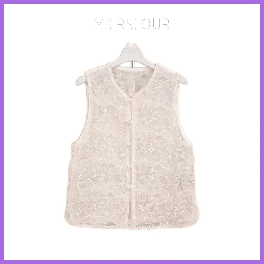 【粉樱】春夏新中式中国风立体浮雕花朵气质百搭圆领马甲X025