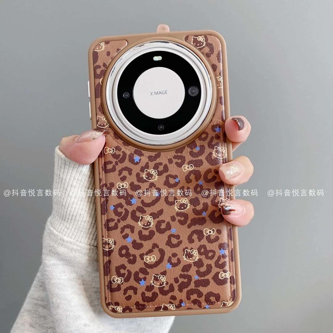 镜框鼓皮适用华为mate70pro/60/50/40苹果17promax豹纹星KT手机壳