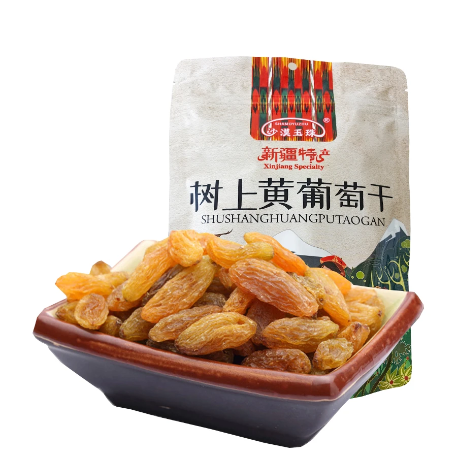 【新疆沙漠玉珠】吐鲁番树上黄葡萄干软糯无籽250克*1袋