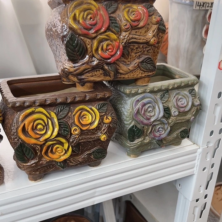 紫砂花盆粗陶材质多肉花盆
