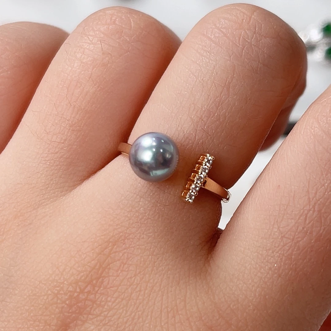 海水珍珠戒指银S925镶嵌
