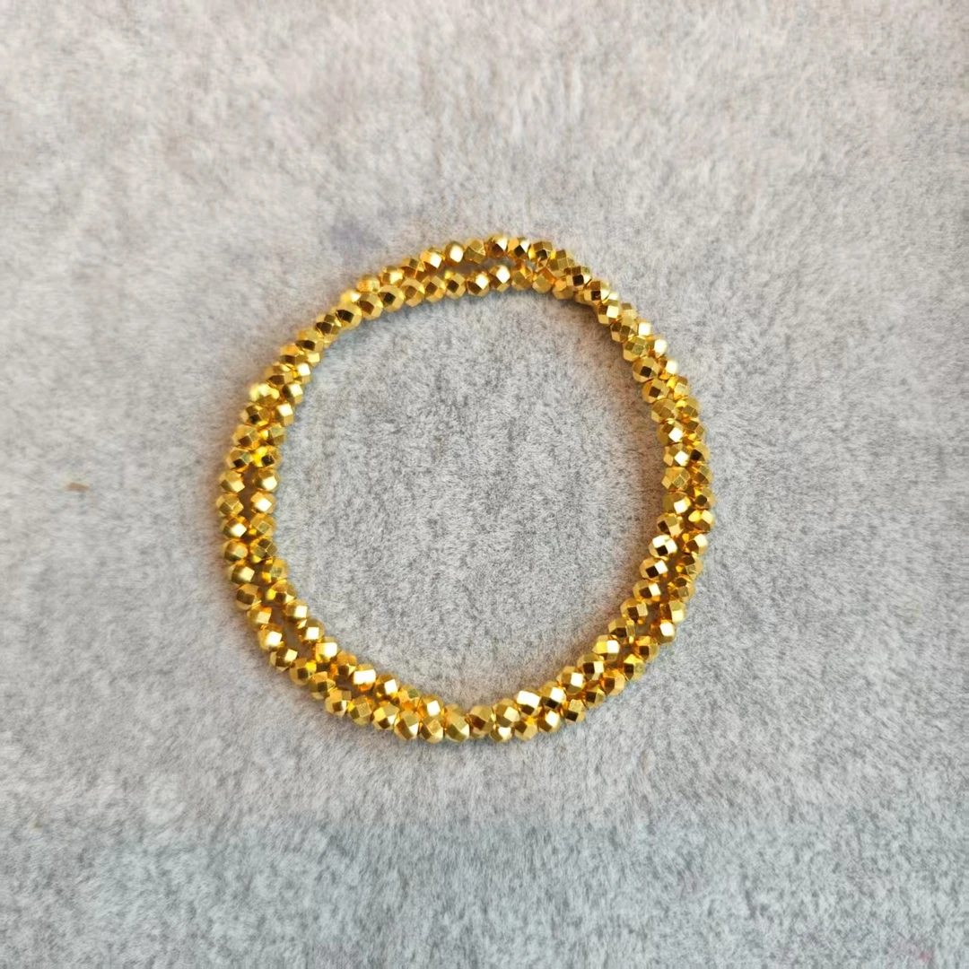 足金999【精致蹦迪双圈 】黄金手串爆闪蹦迪珠圣诞新年礼物时尚百搭