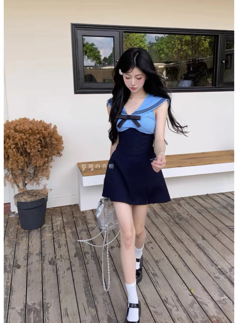 7939辣妹a字半身裙学院风夏季新款女