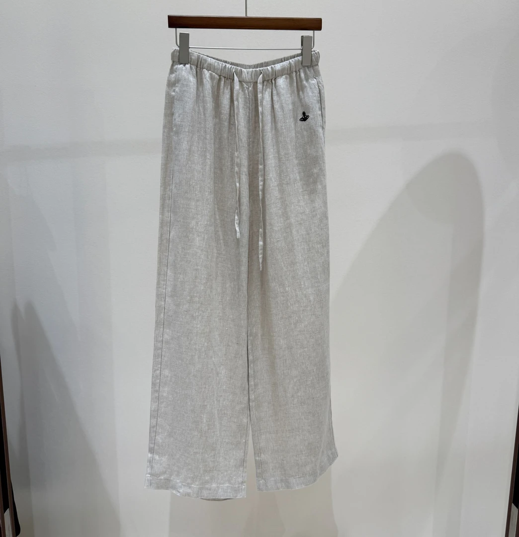 薄款休闲裤肌理感裤子松紧腰百搭长裤阔腿裤b108