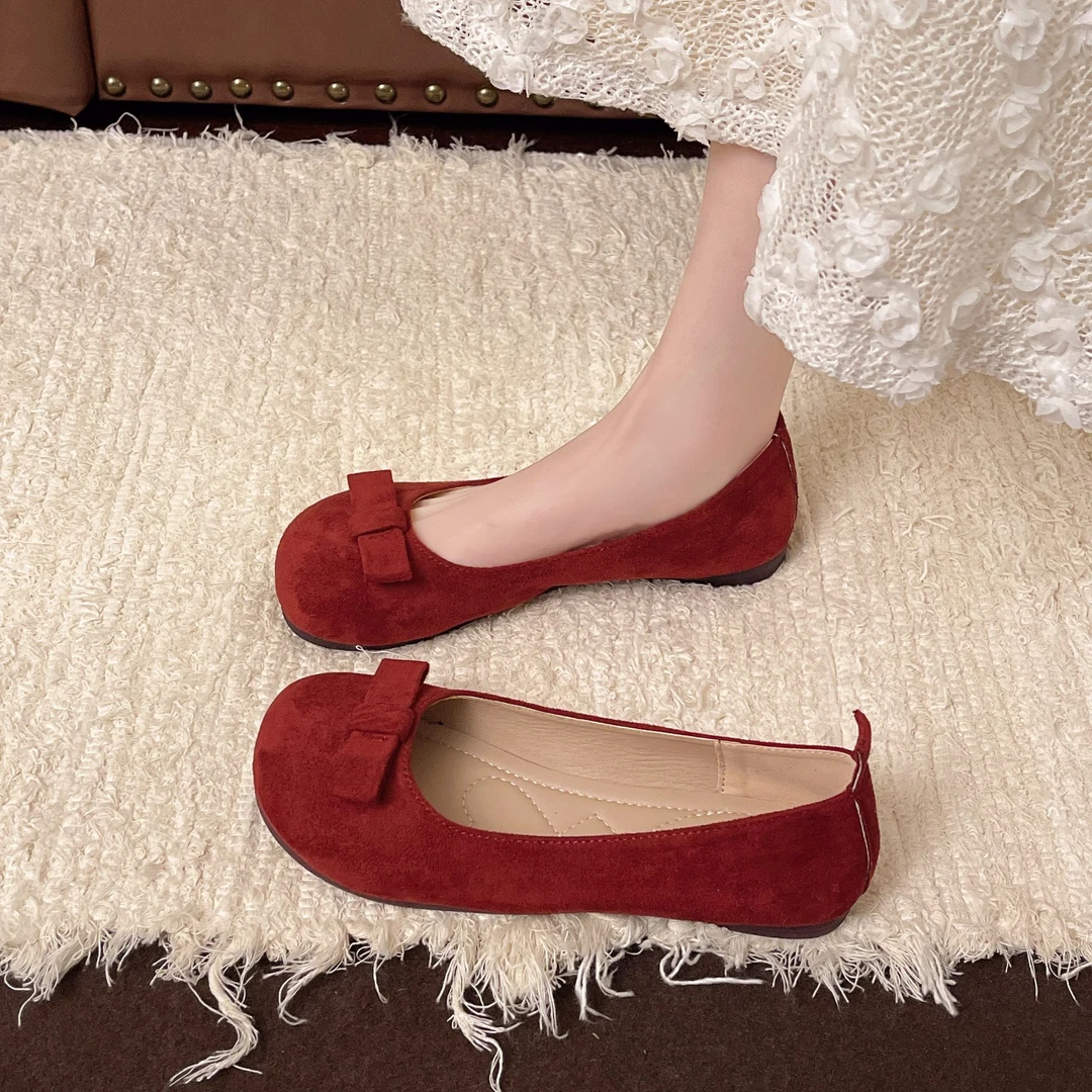 法式蝴蝶结温柔芭蕾舞鞋女2025夏季新款仙女鞋圆头平底晚晚鞋单鞋