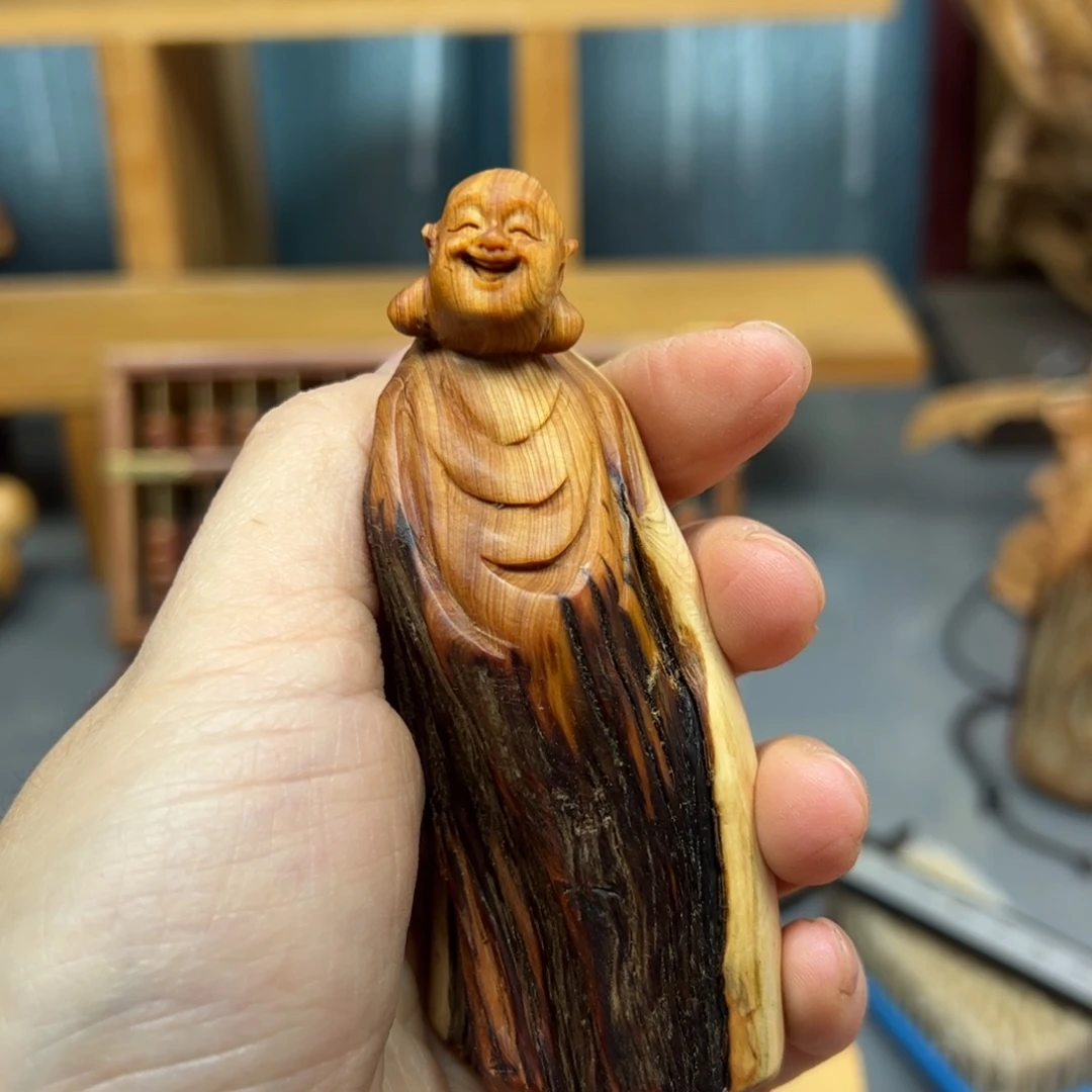 如***影木崖柏木摆件手把件，