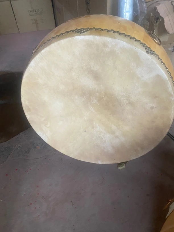 24高40正宗头层黄牛皮鼓道场寺庙法鼓椿木白茬鼓24寸威风锣鼓