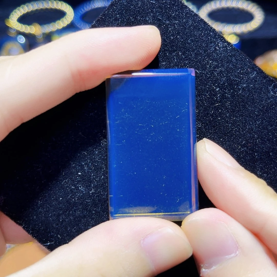 蓝珀未镶嵌珠宝奇石421直切子冈