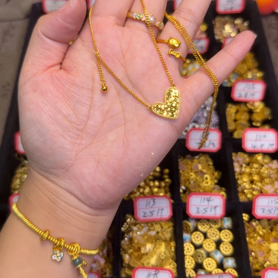 合金碎冰冰爱心项链1条