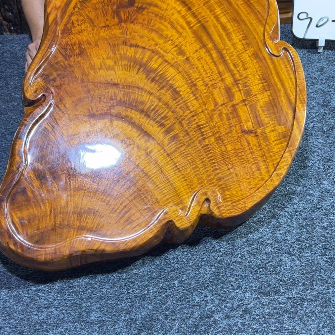 封***伟缅甸大叶金丝楠实木茶盘