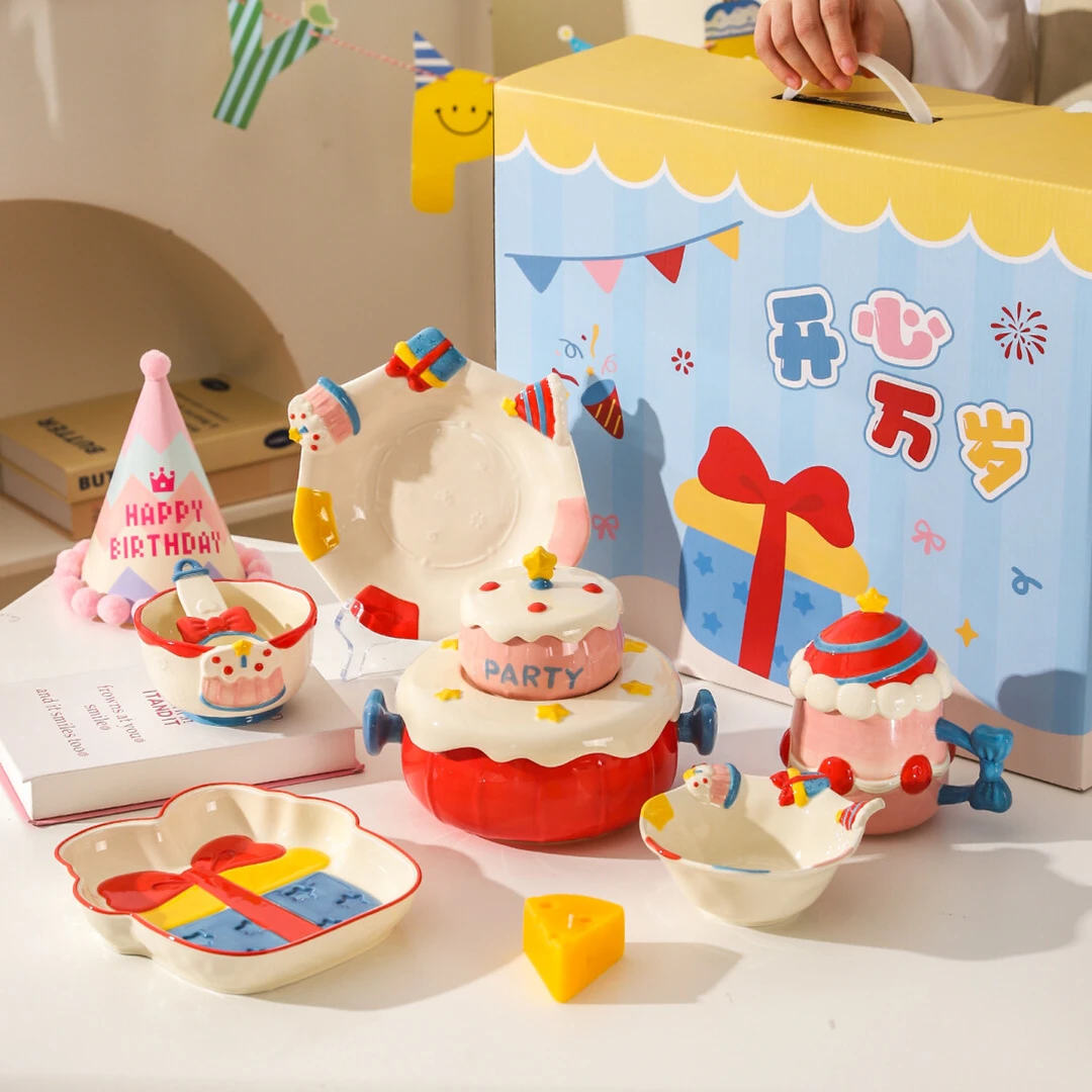 川岛屋生日礼物女生可爱碗碟套装家用一人食碗盘筷送闺蜜餐具礼盒